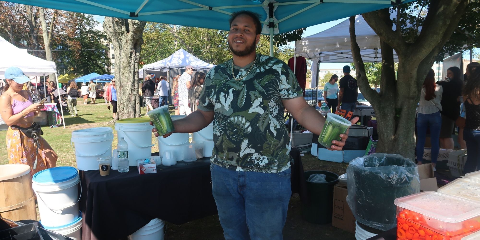 Market organizers at farmers market
